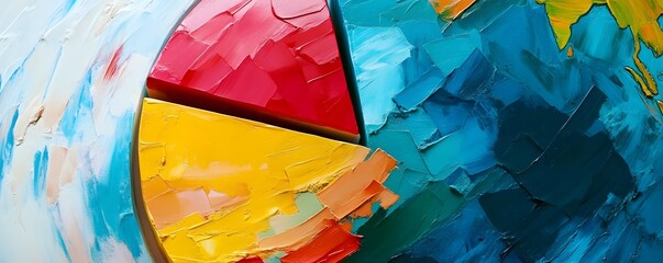 Poster - Vibrant abstract painting showcasing colors swirled into dynamic shapes and patterns.