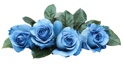 Watercolor flower of tropical spring floral blue on transparent background