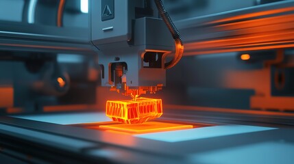 Poster - A 3D printer creating parts in a smart manufacturing environment.