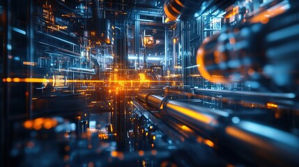 Poster - ai-driven machines adjusting production speeds based on real-time demand.