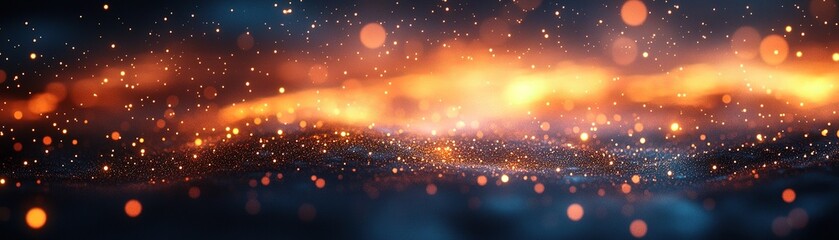 Poster - Ethereal fire and spark particles abstract setting digital artwork vibrant environment aerial perspective dynamic concept