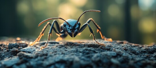 Wall Mural - captivating encounter with a mesmerizing arthropod in the wilderness close up shot of a mysterious i