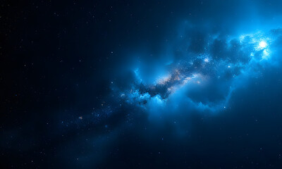 Wall Mural - glowing nebulae, stars in dark space suitable for science fiction, astronomy, or space-related conce