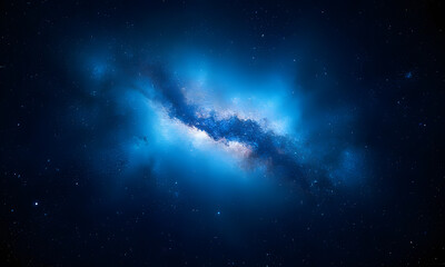 Wall Mural - glowing nebulae, stars in dark space suitable for science fiction, astronomy, or space-related conce