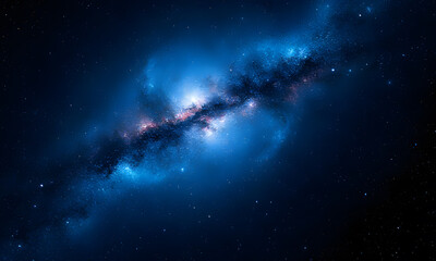 Wall Mural - glowing nebulae, stars in dark space suitable for science fiction, astronomy, or space-related conce