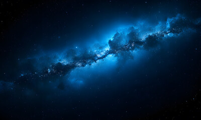 Wall Mural - glowing nebulae, stars in dark space suitable for science fiction, astronomy, or space-related conce