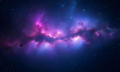 purple nebula glowing among distant stars. ideal for astronomy books, science websites, and educatio