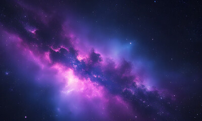 purple nebula glowing among distant stars. ideal for astronomy books, science websites, and educatio