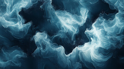 Canvas Print - Abstract swirls of white smoke on dark background, abstract, vapor, mysterious. Ocean Falls. Illustration