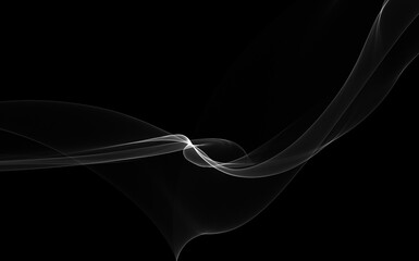 Wall Mural - Dark abstract background with a glowing abstract waves