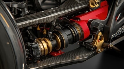 Poster - A detailed view of a robotic arm welding the undercarriage of a vehicle frame.
