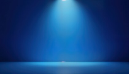Poster - Empty studio room with gradient blue background. Stylish, modern space. Suitable for product presentation. Clean, blank backdrop perfect for displays. High-quality render ideal for website catalog.