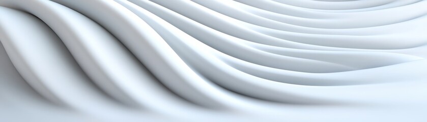 Poster - White grooves ripple softly across a smooth surface, creating a serene and calming effect
