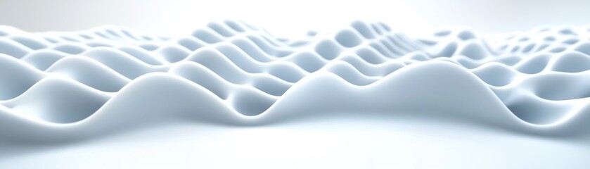 Poster - Flowing patterns of soft white material create an abstract yet serene landscape