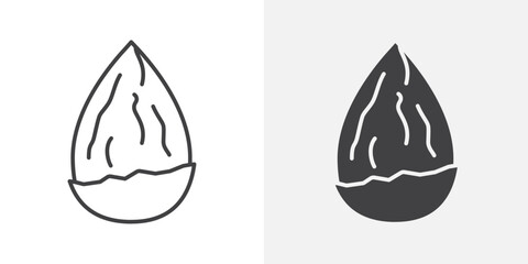 Poster - Almond icon Outline vector sign