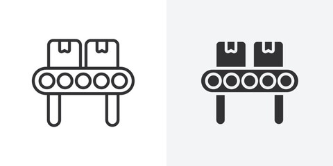Poster - Assembly line icon Outline vector sign