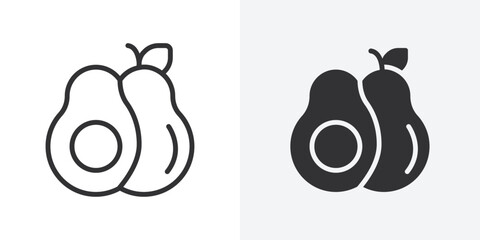 Poster - avocado icon Outline vector sign