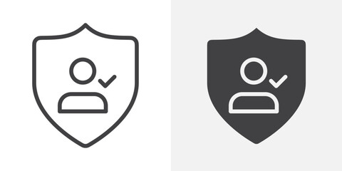 Poster - Authentication icon Outline vector sign