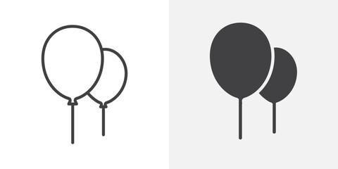 Poster - Balloons icon Outline vector sign