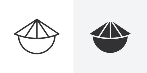Poster - Bamboo hat icon Outline vector sign