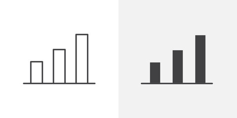 Poster - Bar chart icon Outline vector sign