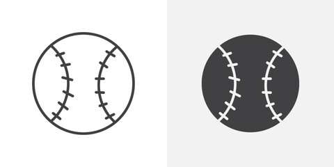 Poster - Baseball icon Outline vector sign