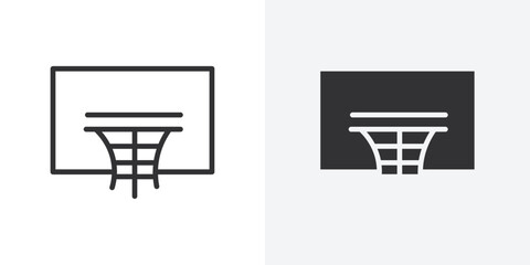 Poster - Basketball Hoop icon Outline vector sign