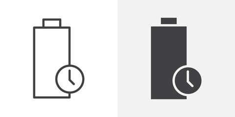 Poster - Battery life icon Outline vector sign