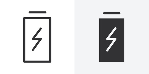 Poster - Battery icon Outline vector sign