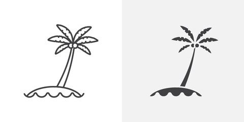 Fototapete - Beach icon Outline vector sign