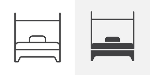 Aufkleber - Bed icon Outline vector sign