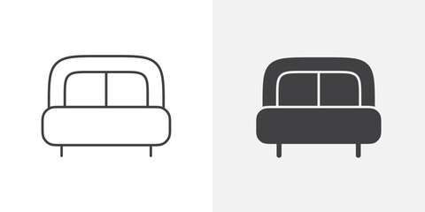Poster - Bed icon Outline vector sign