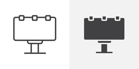 Poster - Billboard icon Outline vector sign