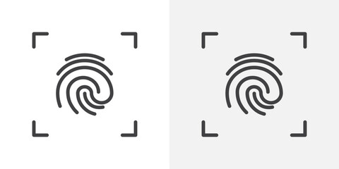 Poster - Biometric security icon Outline vector sign