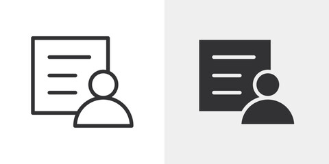 Poster - Biography icon Outline vector sign