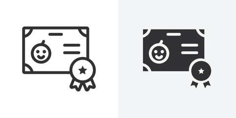 Poster - Birth certification icon Outline vector sign
