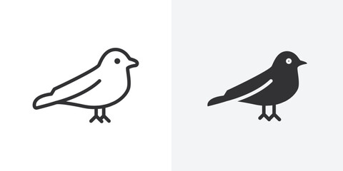 Poster - bird icon Outline vector sign