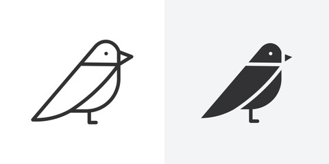 Poster - bird icon Outline vector sign