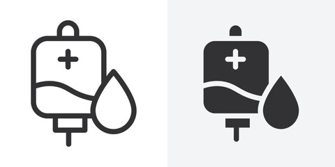 Poster - blood bag icon Outline vector sign