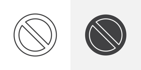 Poster - Blocked icon Outline vector sign