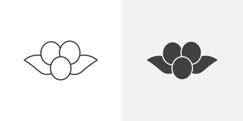 Poster - Blueberry icon Outline vector sign