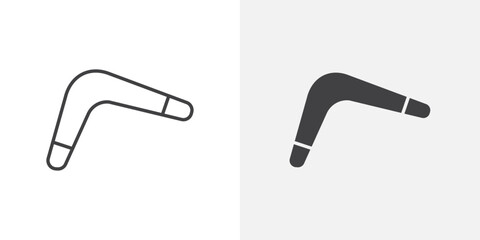 Poster - Boomerang icon Outline vector sign