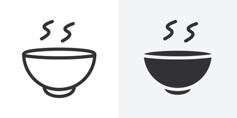 Poster - Bowl icon Outline vector sign