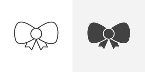 Aufkleber - Bowknot icon Outline vector sign