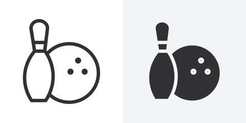 Poster - Bowling icon Outline vector sign
