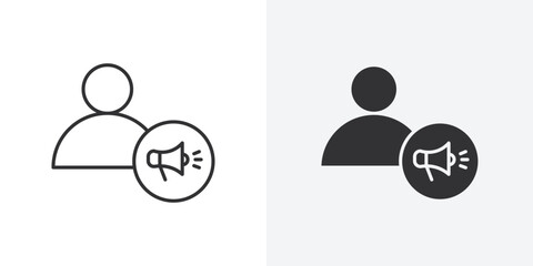 Poster - Brand awareness icon Outline vector sign