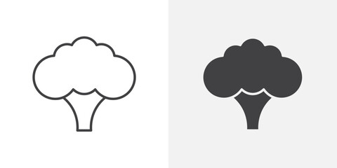 Aufkleber - Broccoli icon Outline vector sign