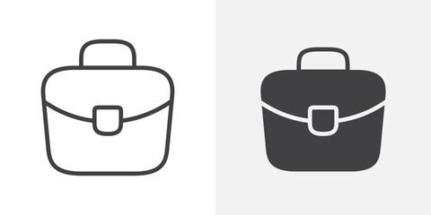 Poster - Briefcase icon Outline vector sign