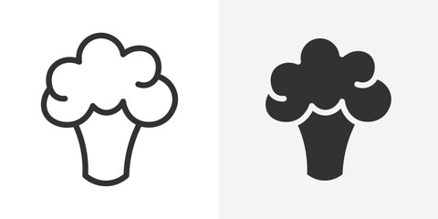 Poster - broccoli icon Outline vector sign