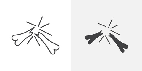 Poster - Broken bone icon Outline vector sign